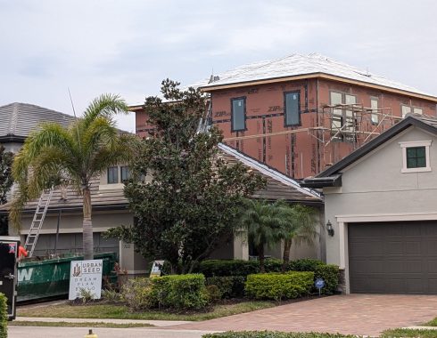 2nd Floor Addition in Progress Sheathing Taylors Urban Seed Naples Florida 2