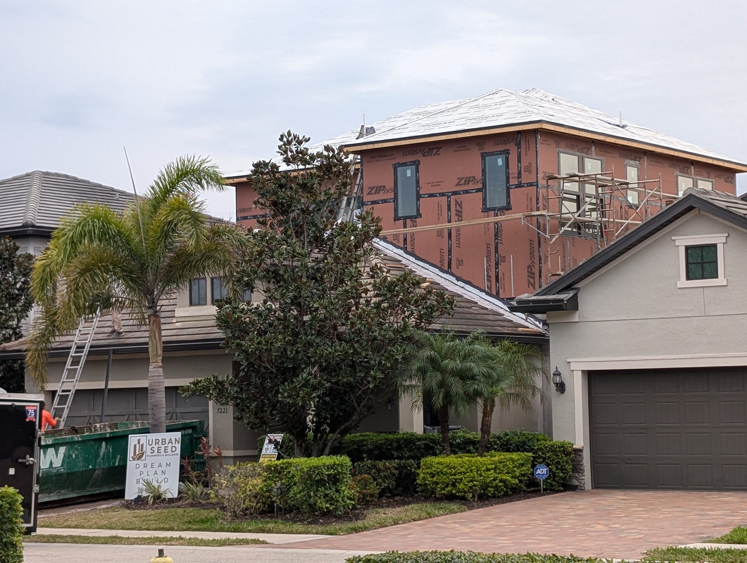 2nd Floor Addition in Progress Sheathing Taylors Urban Seed Naples Florida 2