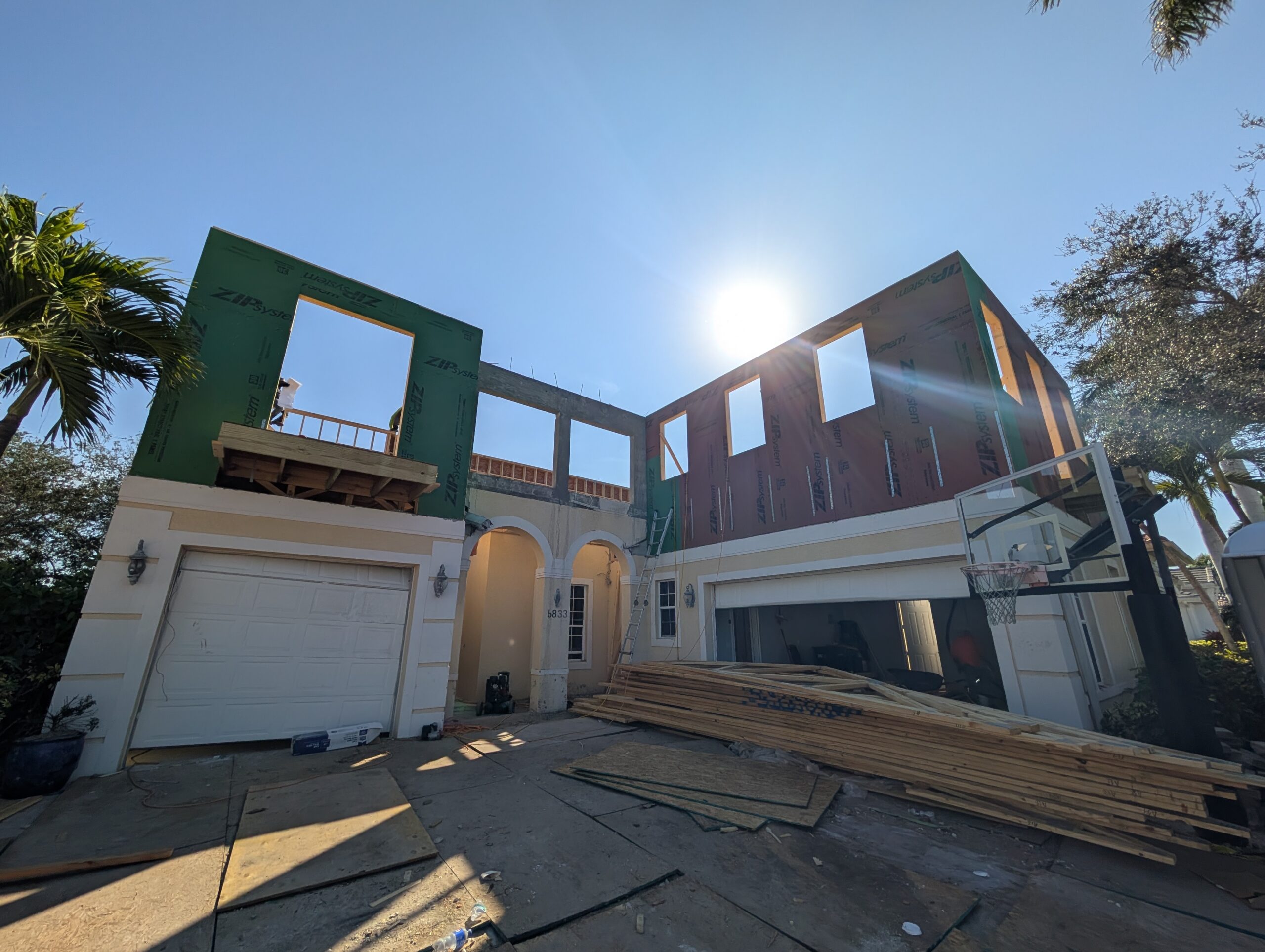 2nd Floor Addition in Progress Framing Palmers Urban Seed Naples Florida 1